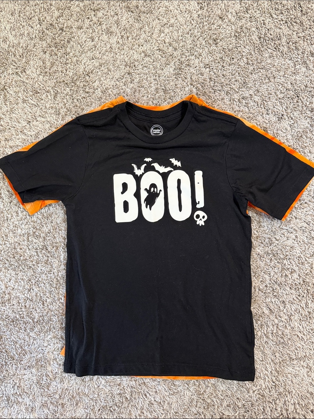 wonder nation Black & Orange 'BOO!' Halloween Graphic Tee